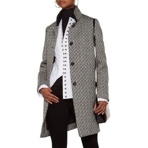 Worn Once Maje Black&White Tweed Knee Length Coat